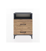 Arges Komodin Tek Raflı 2 Çekmeceli 60x30x80 Antrasit-Çam