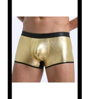 Fantezia Night Fantezi Deri Görünümlü Altın Erkek Boxer - Fantezi Tanga TG274604
