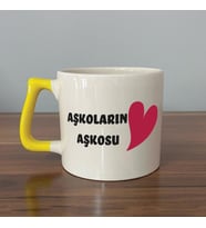 Aşkoların Aşkosu Baskılı Sarı Kulplu D Sevgililer Günü Kupası