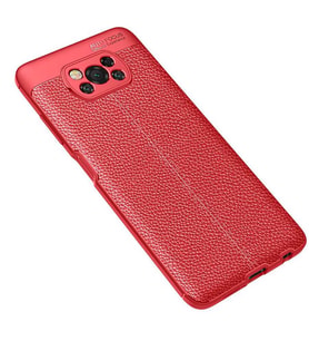 Xiaomi Poco X3 Kılıf Deri Tarzı Niss Silikon Case (Kırmızı)