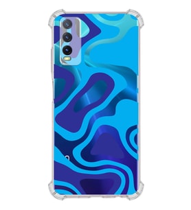 PrintiFy Vivo Y20S Uyumlu Köşe Korumalı Renkli Desen Tasarımlı Şeffaf Silikon Kılıf