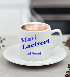 Kişiye Özel Mavi Beyaz Taraftar Tasarımlı Kahve Fincanı