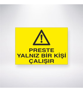 Preste Yalnız Bir Kişi Çalışır 21x28 Arkası Yapışkanlı Levha