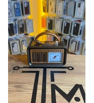 Retro Analog Saatli Radyo Bluetooth FM AM SW USB TF Kart Destekli Hoparlör (Siyah - Kahverengi)