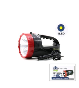 2W TEK LEDLİ EL FENERİ PROJEKTÖR FİŞ ŞARJLI 2 KADEME IŞIK AYARI GK-6665 (5365)