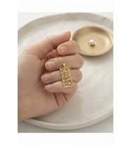 925 Ayar Gümüş Ayetel Kürsi Dualı Kolye.rose.gold.rodaj Renk Seçeneği