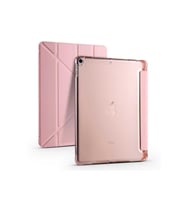 Apple iPad 10.2 (8.Nesil) Uyumlu Kılıf Zore Tri Folding Kalem Bölmeli Standlı Kılıf (Rose Gold Altın)