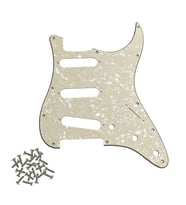 Stratocaster ST Kasa Elektro Gitar Pickguard 3 Katmanlı 11 Delikli Beyaz Krem Desenli
