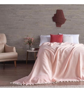 Miabella Home Çift Kişilik Dream Desen Pike - Yatak Örtüsü (Pudra)