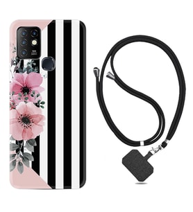INFINIX Hot 8 9 10 11S Hot 10 Play 10T Kılıf Boyun Askılı Silikon Flowers 4 1390