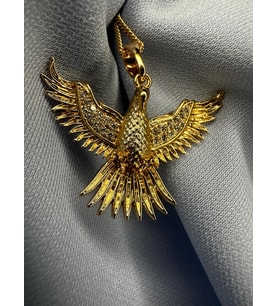 18 Ayar Altın Kaplama Swarovski Taşlı Anka Kuşu Kolye