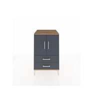 Kronos Komodin 2 Raflı 2 Çekmeceli 2 Kapaklı 60x59x96 Çam-Antrasit