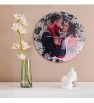 Kişiye Özel Elit Hediye  Hd Fotoğraf Baskılı 30cm Cam Premier Duvar Saati Hediye Kutusunda