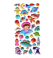 Sticker Kabartmalı Stiker Defter, Planlayıcı Etiket (limlra-031) - 17X9 cm - Astranot Kız Uzay