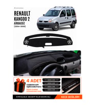 RENAULT KANGOO 2 AİRBAGSİZ (2004-2008) Uyumlu Torpido Örtüsü Torpido Kılıfı - Siyah