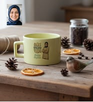 Kişiye Özel Karikatürlü Best Mom Ever Anneye Hediye Lüks Pastel Fincan Anneler Günü Hediyesi