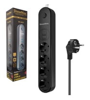 Cg İthalat Showmax Sh-4625 4Lu Akim Korumali Priz 2 Metre Anahtarli 10A 2500 Watt 2Xusb 1Xtype-C