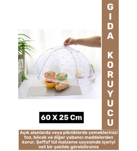 Kamp Piknik Outdoor Rüzgar Toz Sinek Böcek Koruyucu Katlanabilir Pratik Tül Yemek Koruma Şemsiyesi