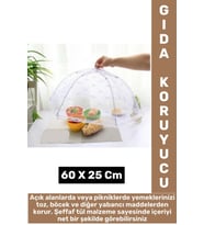 Kamp Piknik Outdoor Rüzgar Toz Sinek Böcek Koruyucu Katlanabilir Pratik Tül Yemek Koruma Şemsiyesi