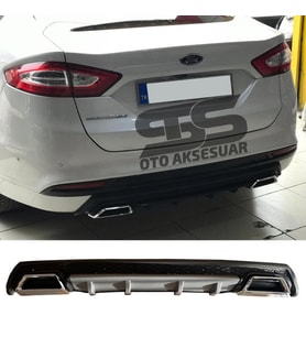 Ford Mondeo MK4 Difüzör Arka Tampon Eki 2 Egzoz Çıkışlı Gri Lüx Tip