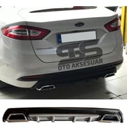 Ford Mondeo MK4 Difüzör Arka Tampon Eki 2 Egzoz Çıkışlı Gri Lüx Tip