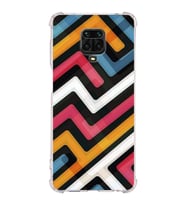 Xiaomi Redmi Note 9 Pro Köşe Korumalı Antişok Kapak Labirent Grafiti Tasarımlı Şeffaf Silikon Kılıf