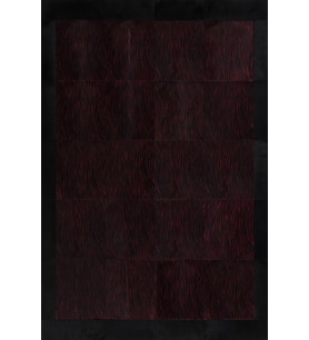 Bordo Zebra Desenli Deri Halı