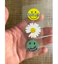 10X4 CM ÜTÜ İLE YAPIŞAN SMİLE PAPATYA TRANSFER BASKI TİŞÖRT BASKI ARMA