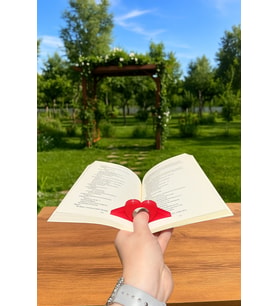 Kitap Ayracı - Sayfa Tutucu - Tek El Kitap Okuma Aparatı (Kalp) (Karışık)