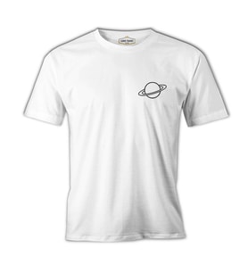 Saturn Logo Beyaz Erkek Tshirt