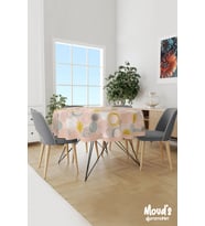 Xero Floral 1 Çiçek Desenli Yuvarlak Süet Dertsiz Masa Örtüsü