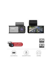 R1-5369 Siyah 2K Wifi Araç içi Dokunmatik Ön Ve Arka Araç Kamerası