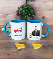 Hakim Kupa Bardak Mavi Fotoğraflı Dünya Hakimler Günü Hediyesi