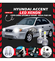Hyundai Accent Admira 1999-2006 Uzun-Kısa Far Uyumlu Şimşek Etkili Led Xenon Performance Series H4