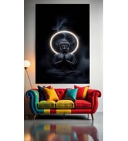 BUDA MEDİTASYONU Ev Duvar Salon Güzellik Salonu  Ofis Dükkan Dekarasyon kanvas tablo (Çok Renkli)