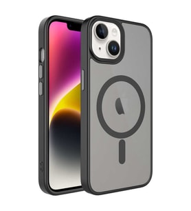 Vendas iPhone 14 Plus Uyumlu (14 Plus) Flet Serisi Mat Arka Yüzey Wireless Şarj Destekli Magsafe Kılıf (Siyah)
