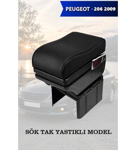 peugeot 206 2009 kol dayama Yastıklı Siyah Lüks geniş model Deri