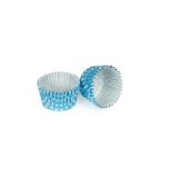 Kek Kalıbı Pet Kapsül 52*45 Mm Kağıt Cupcake Kağıdı (100 Adet)  Puantiyeli Mavi