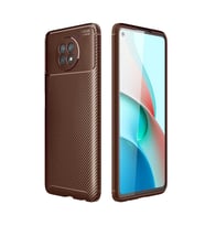 Xiaomi Mi 10T Lite 5G Kılıf Negro Karbon Tasarım Silikon Kılıf (Kahverengi)