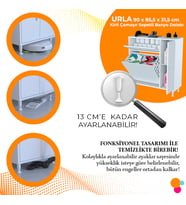 Modilayn Yenice Çok Amaçlı Dolap Sepetli Banyo Dolabı 90 x 97 x 32 cm Kirli Çamaşır Sepetli Dolap