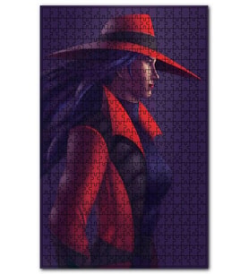Cakapuzzle Carmen Sandiego Portre Karanlık Mod Puzzle Yapboz MDF (Ahşap) (120 Parça)