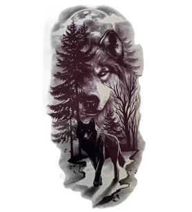 Caş Dekorasyon Kurt Figürlü Geçici Dövme Tattoo