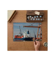 Liman - Yük Gemisi - Konteyner Tasarımı 240 parça Ahşap Puzzle Ahşap Kutuda MP03872