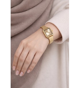 Minimal Kare Kasa Gold Kadran Roma Rakamlı Genç Kız Kadın Kol Saat