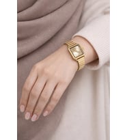 Minimal Kare Kasa Gold Kadran Roma Rakamlı Genç Kız Kadın Kol Saat