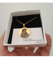 Kişiye Özel Resimli Kolye (Yuvarlak) (Gold)
