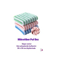 Mikrofiber Puf Bez - Süper Emici Bez - Mikrofiber Bez ( 3 Adet ) (Standart)