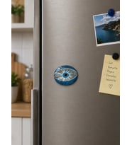Magnet Nazar Boncuğu (Nazar Gözü) Cam 6x4.5 cm Buzdolabı Magneti Güçlü Mıknatıs Hediyelik