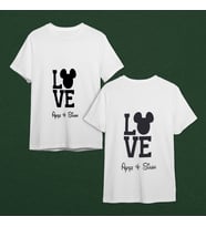 Love Tasarımlı Tişört Kişiye Özel ( Unisex - Büyük - Çocuk )