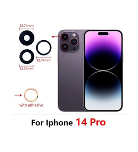 Iphone 14 Pro 3lü Arka Kamera Camı Lens Yapışkanlı